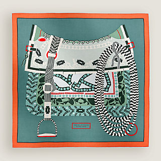 Montura de Gaucho 140喀什米爾與真絲混紡方巾| Hermès 愛馬仕
